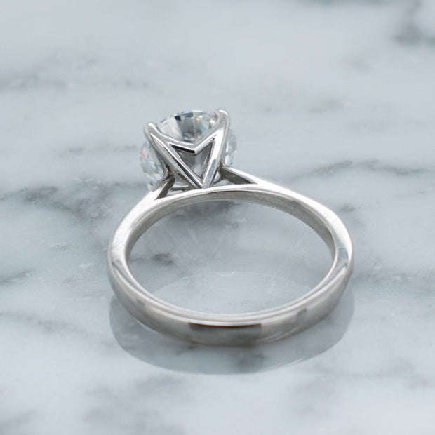 Noah James Jewellers Manchester Bespoke Gallery BESPOKE ROUND CUT SOLITAIRE PLATINUM ENGAGEMENT RING Lab Grown Diamond Moissanite