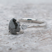 Noah James Jewellers Manchester Bespoke Gallery BESPOKE SALT AND PEPPER PLATINUM ENGAGMENT RING Lab Grown Diamond Moissanite