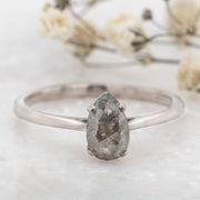 Noah James Jewellers Manchester Bespoke Gallery BESPOKE SALT AND PEPPER PEAR SHAPE ENGAGEMENT RING Lab Grown Diamond Moissanite