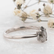 Noah James Jewellers Manchester Bespoke Gallery BESPOKE SALT AND PEPPER PEAR SHAPE ENGAGEMENT RING Lab Grown Diamond Moissanite