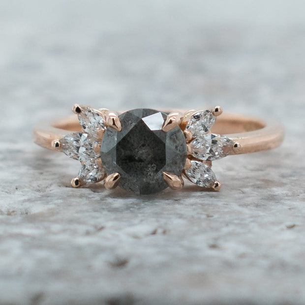 Noah James Jewellers Manchester Bespoke Gallery BESPOKE SALT AND PEPPER ROSE GOLD ENGAGEMENT RING Lab Grown Diamond Moissanite