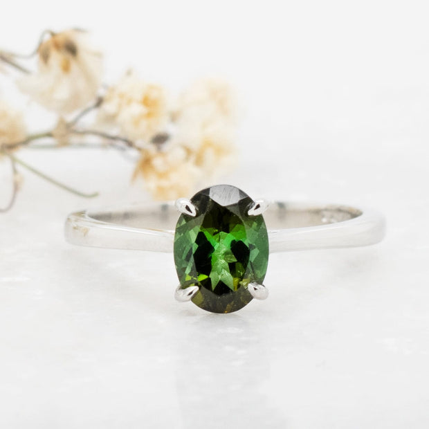 Noah James Jewellers Manchester Bespoke Gallery BESPOKE SOLITAIRE TOURMALINE ENGAGEMENT RING Lab Grown Diamond Moissanite