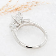 Noah James Jewellers Manchester Bespoke Gallery BESPOKE THREE STONE EMERALD CUT ENGAGEMENT RING Lab Grown Diamond Moissanite