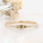 Noah James Jewellers Manchester Bespoke Gallery BESPOKE THREE STONE GREEN TOURMALINE RING Lab Grown Diamond Moissanite