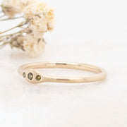 Noah James Jewellers Manchester Bespoke Gallery BESPOKE THREE STONE GREEN TOURMALINE RING Lab Grown Diamond Moissanite