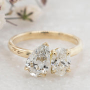 Noah James Jewellers Manchester Bespoke Gallery BESPOKE TOI ET MOI 18 CT YELLOW GOLD ENGAGEMENT RING Lab Grown Diamond Moissanite