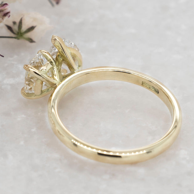 Noah James Jewellers Manchester Bespoke Gallery BESPOKE TOI ET MOI 18 CT YELLOW GOLD ENGAGEMENT RING Lab Grown Diamond Moissanite