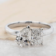 Noah James Jewellers Manchester Bespoke Gallery BESPOKE TOI ET MOI PEAR AND EMERALD CUT ENGAGEMENT RING Lab Grown Diamond Moissanite