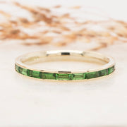 Noah James Jewellers Manchester Bespoke Gallery BESPOKE TSAVORITE YELLOW GOLD WEDDING BAND Lab Grown Diamond Moissanite