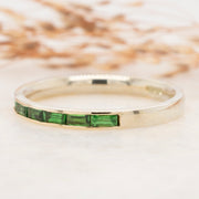 Noah James Jewellers Manchester Bespoke Gallery BESPOKE TSAVORITE YELLOW GOLD WEDDING BAND Lab Grown Diamond Moissanite