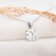 Noah James Jewellers Manchester Bespoke Gallery BESPOKE WHITE GOLD ROUND BRILLIANT DIAMOND PENDANT Lab Grown Diamond Moissanite