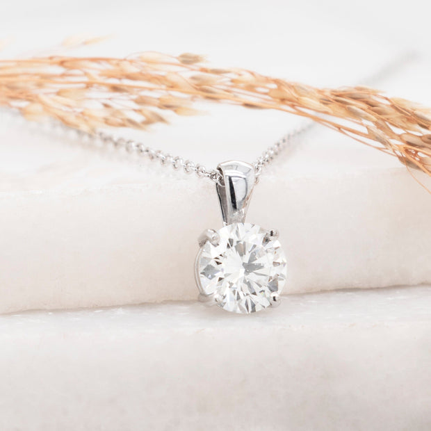 Noah James Jewellers Manchester Bespoke Gallery BESPOKE WHITE GOLD ROUND BRILLIANT DIAMOND PENDANT Lab Grown Diamond Moissanite