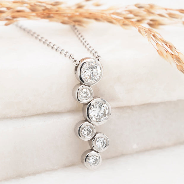 Noah James Jewellers Manchester Bespoke Gallery BESPOKE WHITE GOLD SCATTER PENDANT Lab Grown Diamond Moissanite