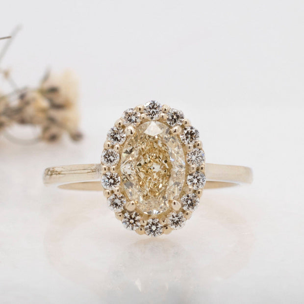 Noah James Jewellers Manchester Bespoke Gallery BESPOKE YELLOW DIAMOND CLUSTER ENGAGEMENT RING Lab Grown Diamond Moissanite