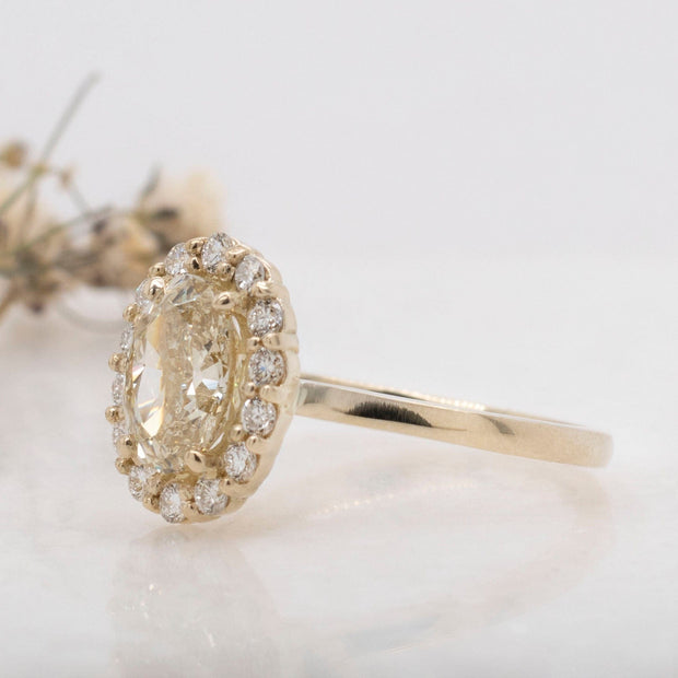 Noah James Jewellers Manchester Bespoke Gallery BESPOKE YELLOW DIAMOND CLUSTER ENGAGEMENT RING Lab Grown Diamond Moissanite