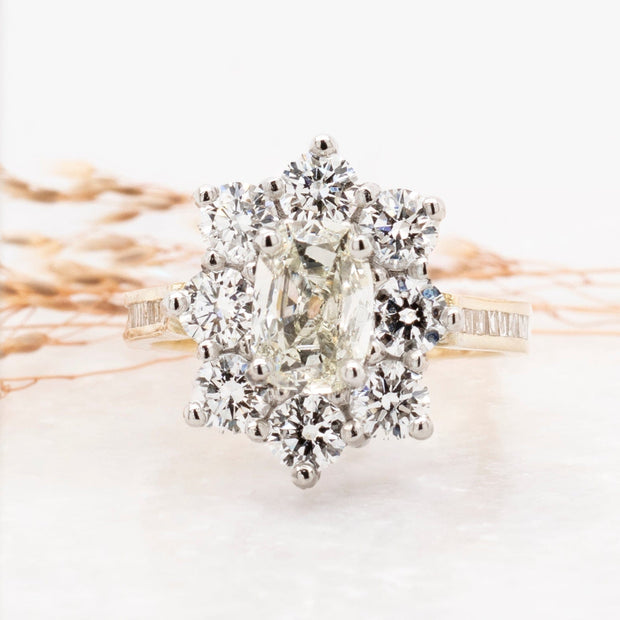 Noah James Jewellers Manchester Bespoke Gallery BESPOKE YELLOW DIAMOND CLUSTER RING Lab Grown Diamond Moissanite