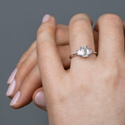 Camille Emerald Cut and Trapezoid Cut 3 Stone Engagement Ring Yellow Gold