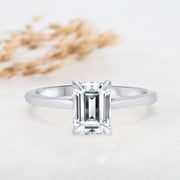 Noah James Jewellers Manchester Engagement Ring Celeste Emerald Cut Solitaire Engagement Ring Platinum Lab Grown Diamond Moissanite