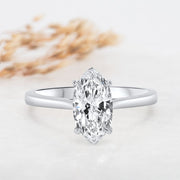 Noah James Jewellers Manchester Engagement Ring Celeste Marquise Cut Solitaire Engagement Ring Platinum Lab Grown Diamond Moissanite