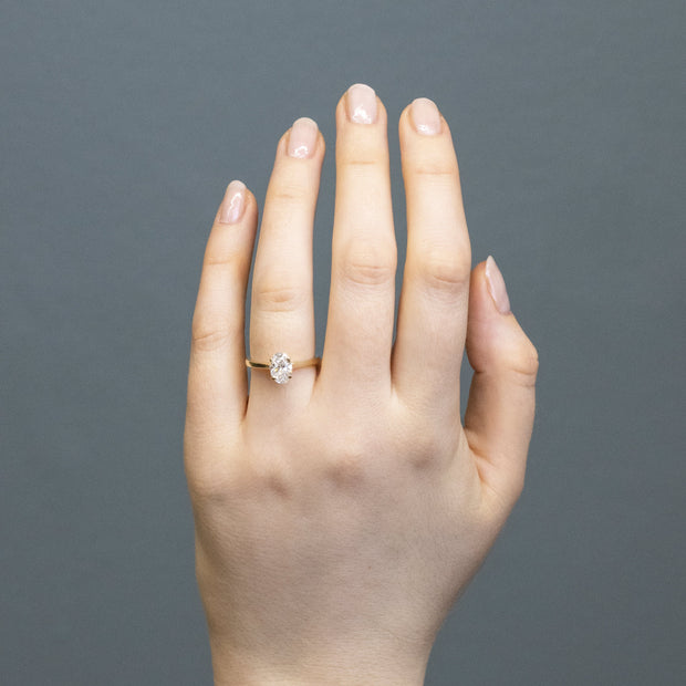 Celeste Oval Cut Lab Grown Diamond Solitaire Engagement Ring 18ct Yellow Gold 1.00ct