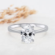 Noah James Jewellers Manchester Engagement Ring Celeste Oval Solitaire Engagement Ring Platinum Lab Grown Diamond Moissanite