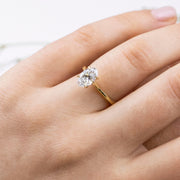 Noah James Jewellers Manchester Engagement Ring Celeste Oval Solitaire Engagement Ring Platinum Lab Grown Diamond Moissanite