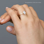 Noah James Jewellers Manchester Engagement Ring Celeste Oval Solitaire Engagement Ring Yellow Gold Lab Grown Diamond Moissanite