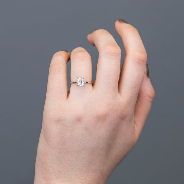 Noah James Jewellers Manchester In Stock Engagement Ring Celeste Radiant Cut Lab Grown Diamond Platinum Solitaire Engagement Ring 1.00ct Lab Grown Diamond Moissanite