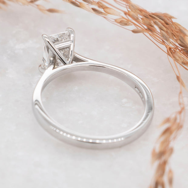 Noah James Jewellers Manchester In Stock Engagement Ring Celeste Radiant Cut Lab Grown Diamond Platinum Solitaire Engagement Ring 1.00ct Lab Grown Diamond Moissanite