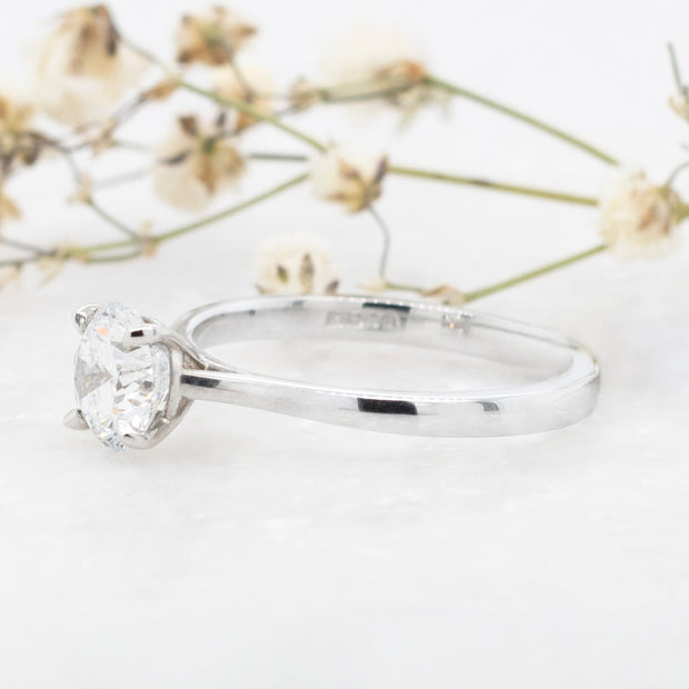 Noah James Jewellers Manchester In Stock Engagement Ring Celeste Round Brilliant Cut Lab Grown Diamond Solitaire Engagement Ring 1.00ct Platinum Lab Grown Diamond Moissanite