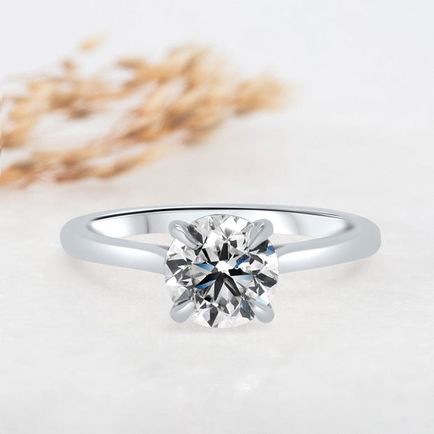 Noah James Jewellers Manchester Engagement Ring Celeste Round Brilliant Cut Solitaire Engagement Ring Platinum Lab Grown Diamond Moissanite