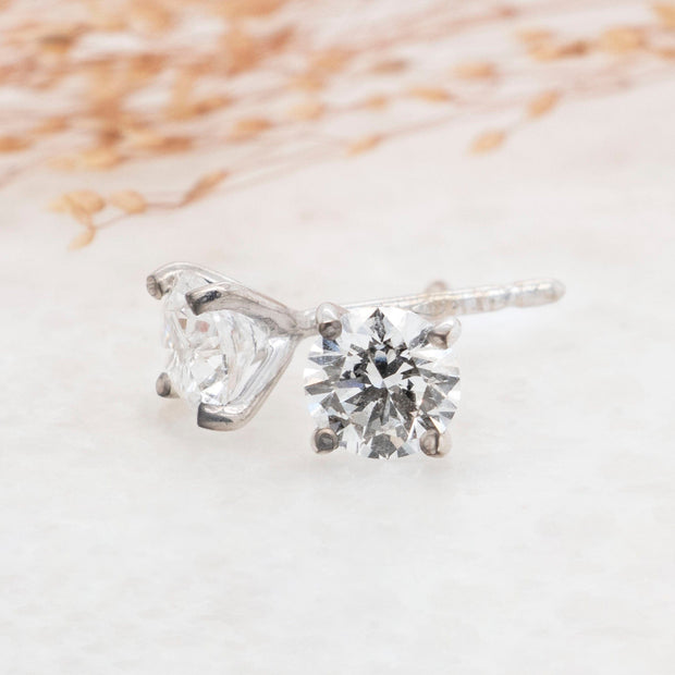 Noah James Jewellers Manchester In Stock Earring Celeste Round Claw Set Lab-Grown Diamond Earrings 1.00ct 18ct White Gold Lab Grown Diamond Moissanite