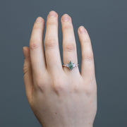 Noah James Jewellers Manchester In Stock Engagement Ring Diana Marquise Cut Green Lab Grown Diamond Engagement Ring with fancy cluster shoulders platinum 1.60ct Lab Grown Diamond Moissanite