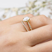 Noah James Jewellers Manchester Engagement Ring Elena Oval Cut Diamond Set Band Engagement Ring Platinum Lab Grown Diamond Moissanite