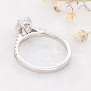 Noah James Jewellers Manchester In Stock Engagement Ring Elena Oval Cut Lab Grown Diamond Shoulder Engagement Ring 1.00ct Platinum Lab Grown Diamond Moissanite