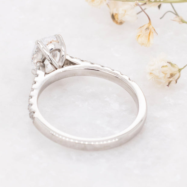 Noah James Jewellers Manchester In Stock Engagement Ring Elena Oval Cut Lab Grown Diamond Shoulder Engagement Ring 1.00ct Platinum Lab Grown Diamond Moissanite