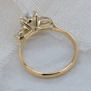 Noah James Jewellers Manchester In Stock Engagement Ring Flora Oval and Pear Shaped 3 Stone Lab Grown Diamond Engagement Ring 2ct Yellow Gold Lab Grown Diamond Moissanite