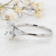 Noah James Jewellers Manchester In Stock Engagement Ring Flora Pear Shaped 3 Stone Lab Grown Diamond Engagement Ring 1.50ct Platinum Lab Grown Diamond Moissanite
