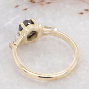 Noah James Jewellers Manchester In Stock Engagement Ring Frida Hexagon Salt and Pepper and Tapered Baguette Diamond  Ring Lab Grown Diamond Moissanite