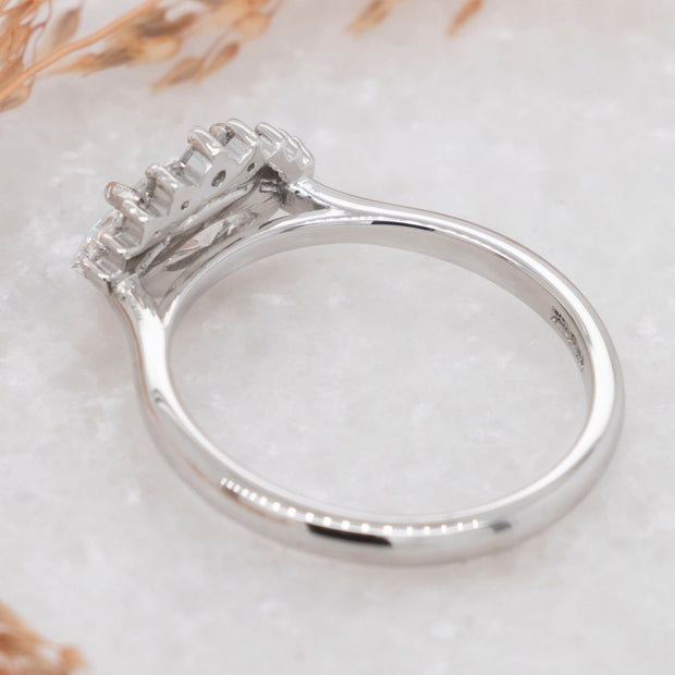 Noah James Jewellers Manchester In Stock Engagement Ring Hera Marquise Cut Lab Grown Diamond asymmetric cluster engagement ring - Platinum Lab Grown Diamond Moissanite