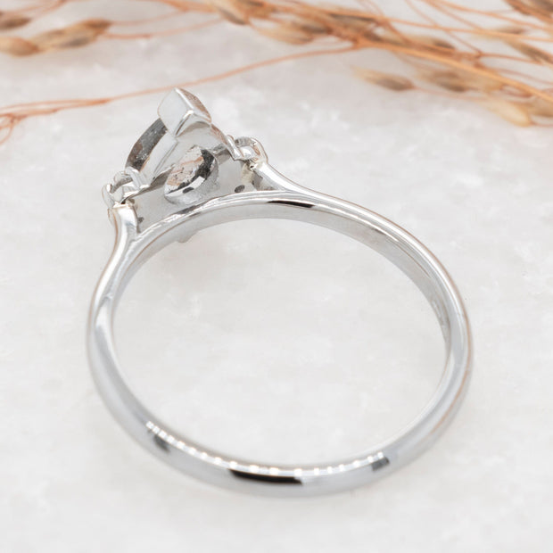 Noah James Jewellers Manchester In Stock Engagement Ring Hera Pear Shape salt and pepper diamond cluster engagement ring Lab Grown Diamond Moissanite