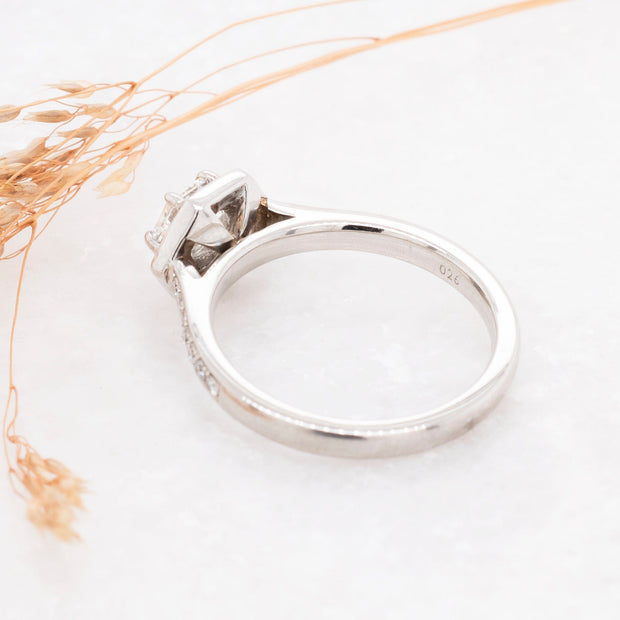 Noah James Jewellers Manchester In Stock Engagement Ring Platinum Hexagon Diamond Engagement Ring Lab Grown Diamond Moissanite