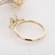 Noah James Jewellers Manchester In Stock Engagement Ring Iris Emerald Cut and Tapered Baguette 3 Stone Lab Grown Diamond Engagement Ring 18ct Yellow Gold 1.50ct Lab Grown Diamond Moissanite