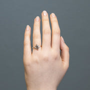 Juno Elongated Hexagon Salt and Pepper and Trapezoid Cut Diamond Ring 18ct Yellow Gold 1.25ct