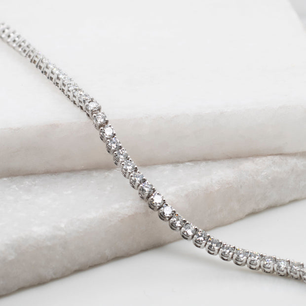 Noah James Jewellers Manchester In Stock Bracelet Lab Grown Diamond Claw Set Tennis Bracelet 18ct white gold - 3.85ct Lab Grown Diamond Moissanite