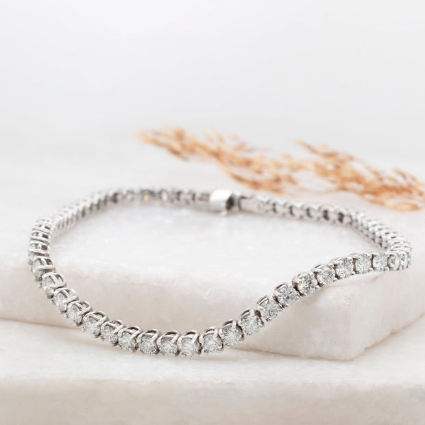 Noah James Jewellers Manchester In Stock Bracelet Lab Grown Diamond Claw Set Tennis Bracelet 18ct white gold - 3.85ct Lab Grown Diamond Moissanite