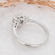 Noah James Jewellers Manchester In Stock Engagement Ring Margot Oval Cut Lab Grown Diamond Solitaire Engagement Ring With Trefoil Shoulders 1.50ct Lab Grown Diamond Moissanite