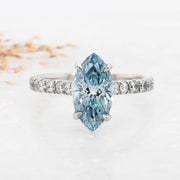 Noah James Jewellers Manchester Bespoke Gallery BESPOKE BLUE DIAMOND ENGAGEMENT RING Lab Grown Diamond Moissanite