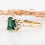 Noah James Jewellers Manchester Bespoke Gallery BESPOKE EMERALD AND DIAMOND 18CT YELLOW GOLD ENGAGEMENT RING Lab Grown Diamond Moissanite