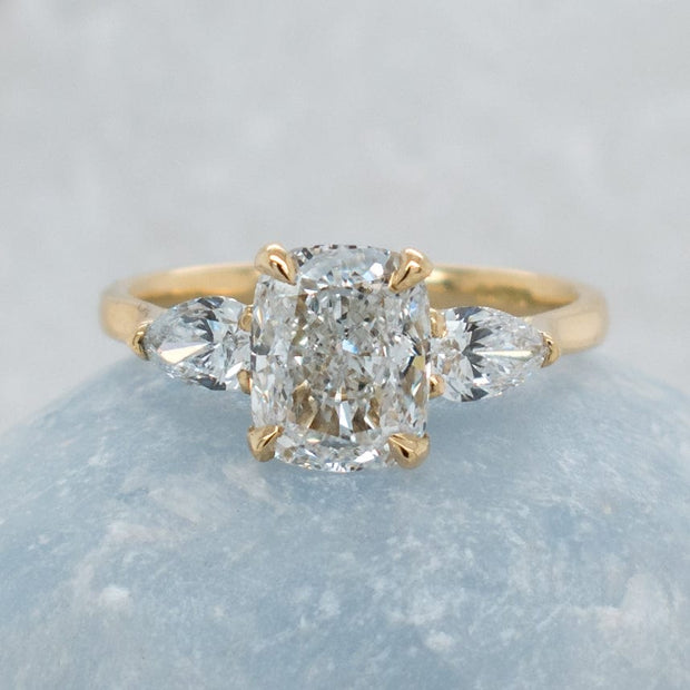 Noah James Jewellers Manchester Bespoke Gallery BESPOKE OVAL AND PEAR SHAPE YELLOW GOLD ENGAGEMENT RING Lab Grown Diamond Moissanite